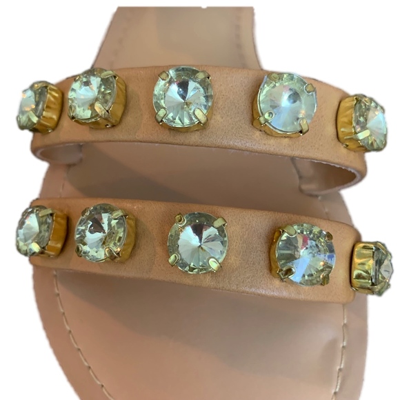 APT. 9 Sandals Flats Jeweled Buckle Summer Bohemian Cognac Tan Size 8 - Picture 5 of 5